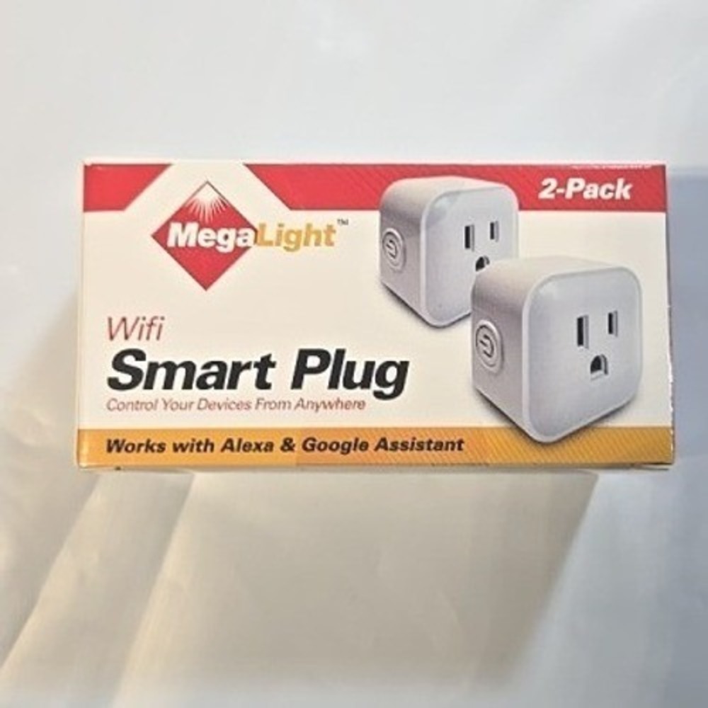 MegaLight Wifi Smart Plug 2-Pack White Alexa Google Assistant TUYA SCG-1PWF3 NEW